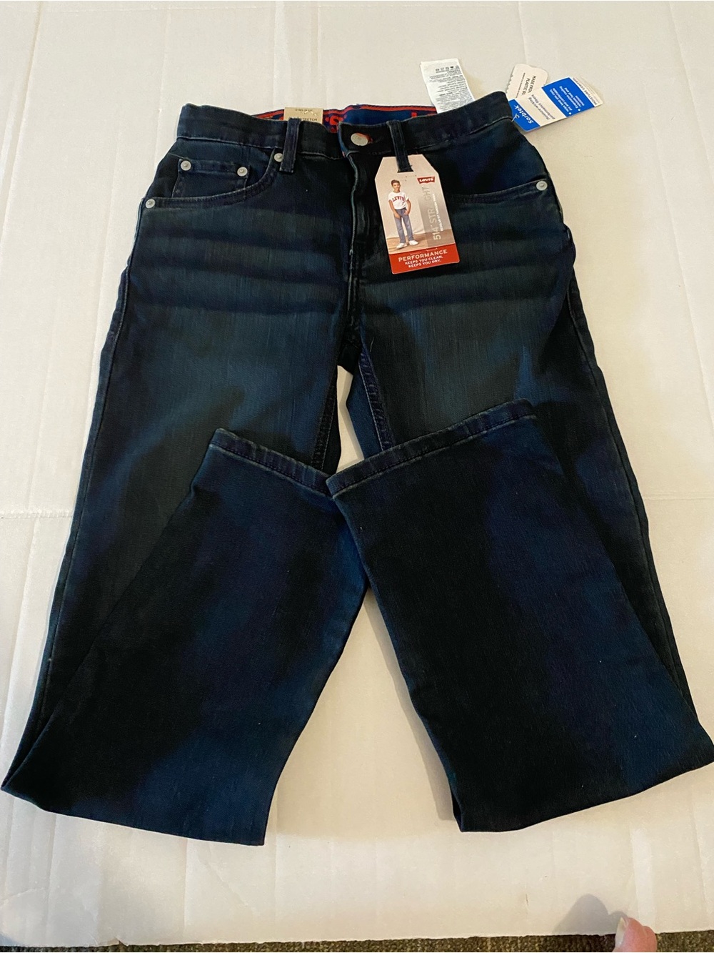 Levis 514 Blue Jeans Youth 12 26”x27” Stretch Straight Denim NWT
